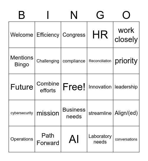 Town Hall March 24 Bingo Card