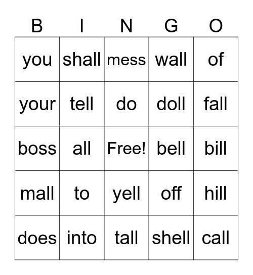 1.4 BINGO Card