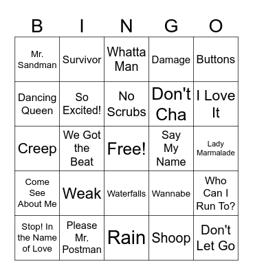 Girl Groups - WHM Bingo Card