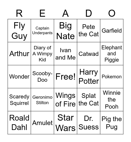 READO Bingo Card