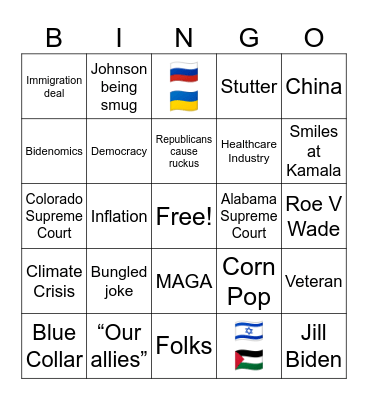 Brandon’s Big Day Bingo Card