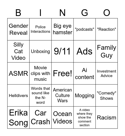 Instagram Bingo Yippie Bingo Card