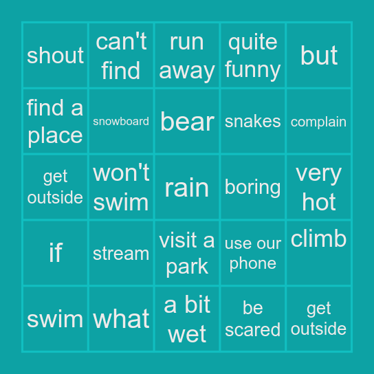 Look 5 U9 L5 Song Bingo Card