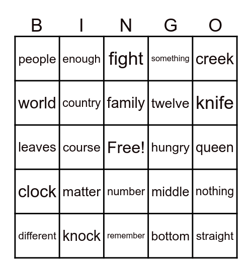 Bingo 4e Bingo Card