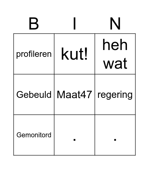 Woorden bingo Card