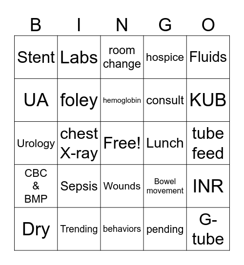 Work Bingo Card