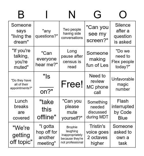 Flash Bingo Card