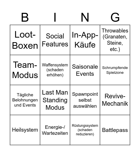 Bingo Card