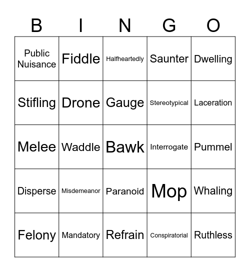 Bingo Card