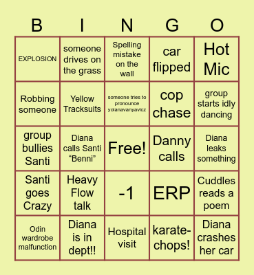 Diana and Friends bingo! :) Bingo Card