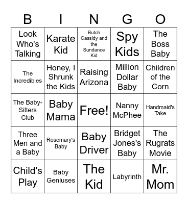 Which movies have you seen? Bingo Card