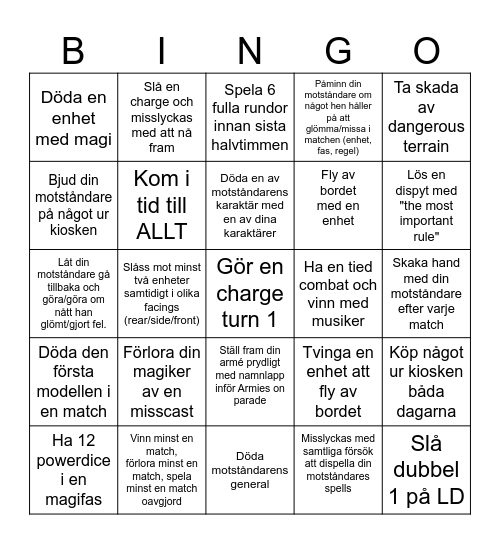 Fantasy-bingo Card