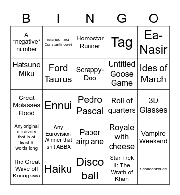 K-Bart Infinite Craft Bingo 2 Bingo Card