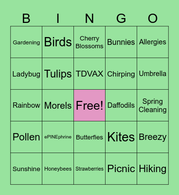 Springtime Pharma Bingo! Bingo Card