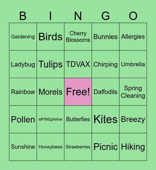 Springtime Pharma Bingo! Bingo Card