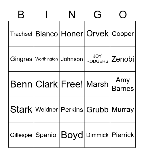 BINGO!! (yipee) Bingo Card