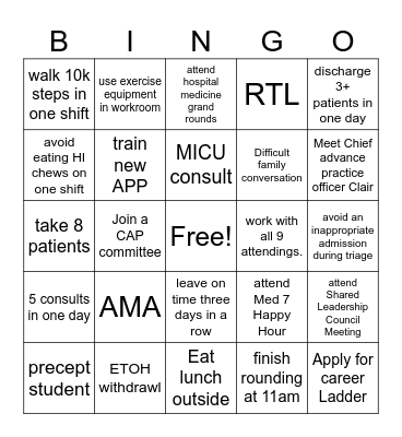 Med 7 Bingo Card