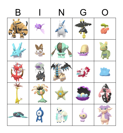 2024 Shiny Bingo Card Bingo Card