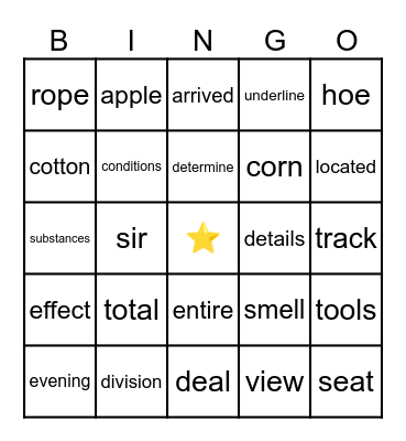 10th List 4 Bingo Card