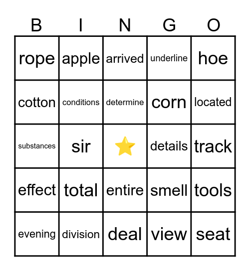 10th List 4 Bingo Card