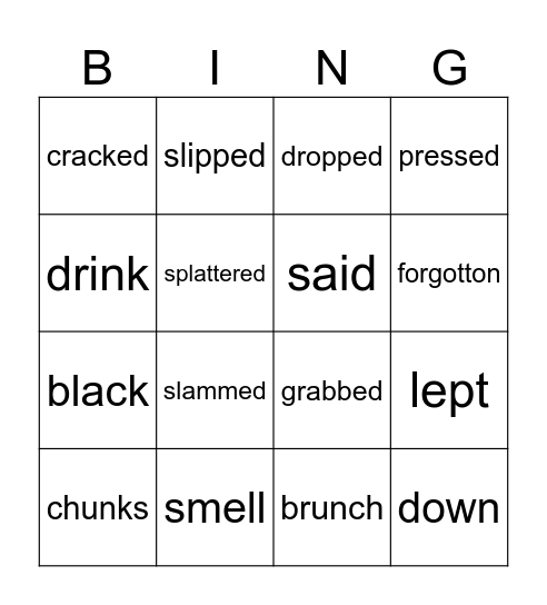 Brunch for Mum Bingo Card