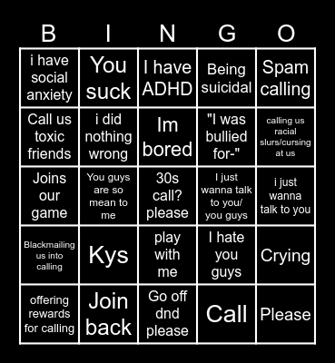 Evan is angry v1 Bingo Card