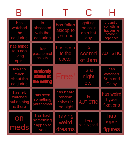 CONJURING BINGO Card