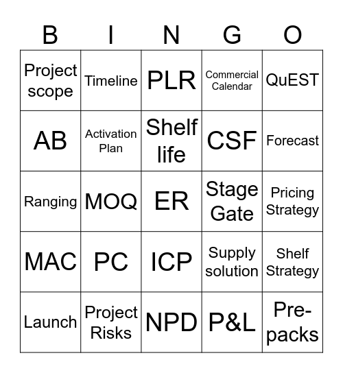 QuEST BINGO Card
