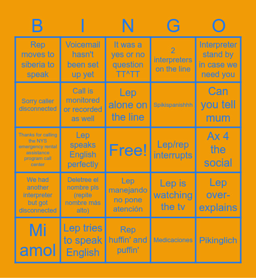 LLS Bingo Card