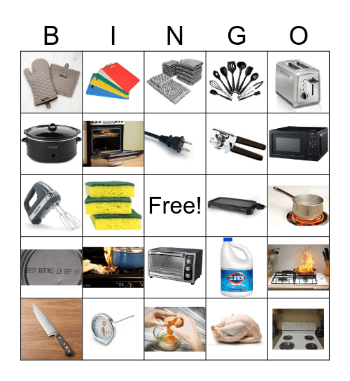 Kitchen Safety Bingo Card