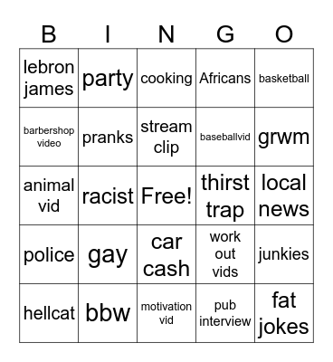 reels Bingo Card