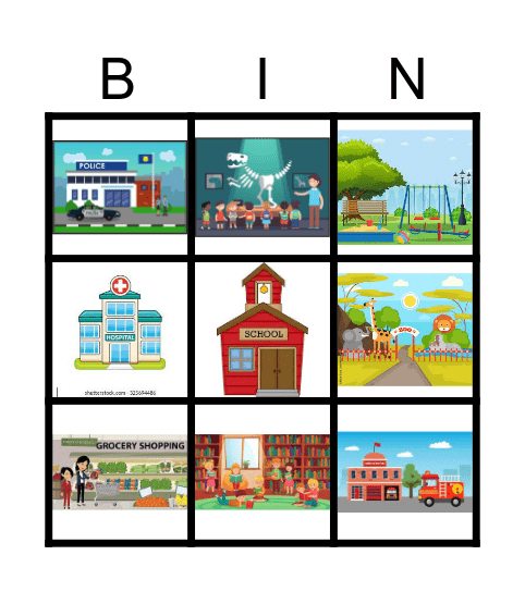 Around Town Bingo Card