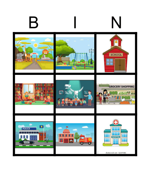 Around Town Bingo Card