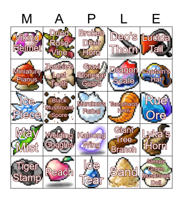 Maplestory Bingo Card