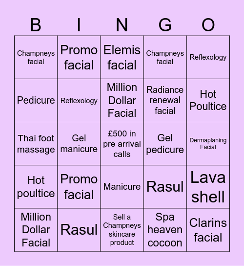 March Reception Bingo Card