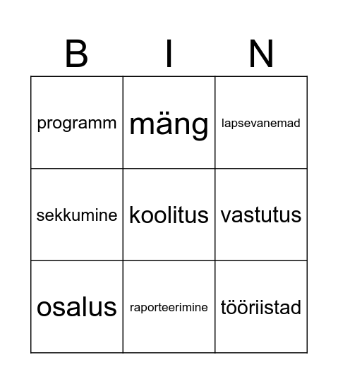 Parimate praktikate bingo Card