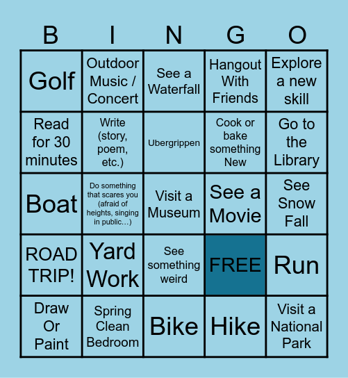 Spring Break in Colorado Bingo Card