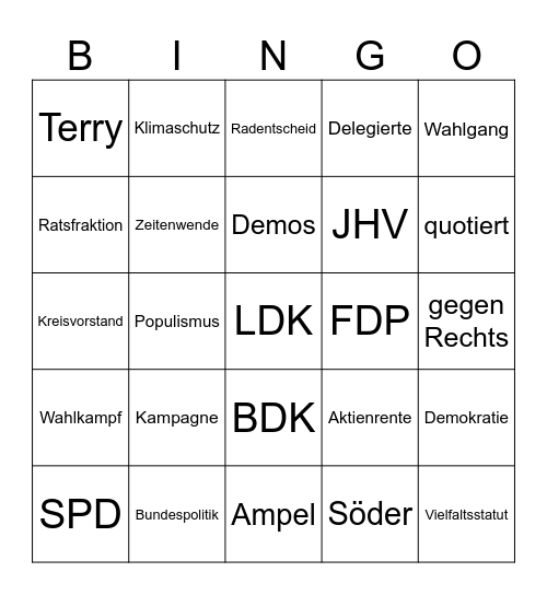 Bingo Card