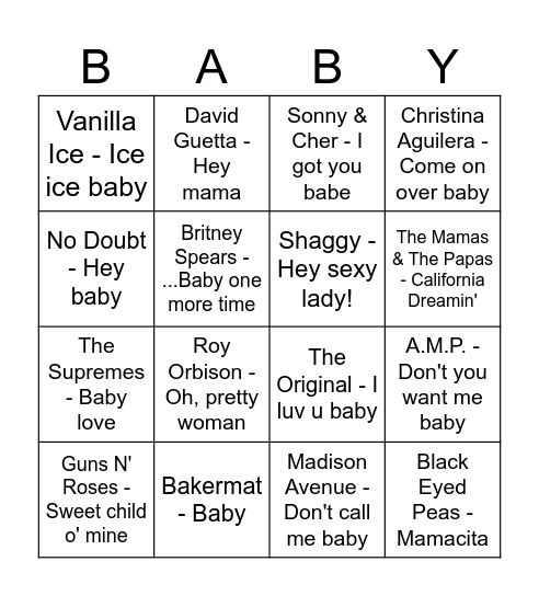Babyfeestje Hofstra-Keuper Bingo Card