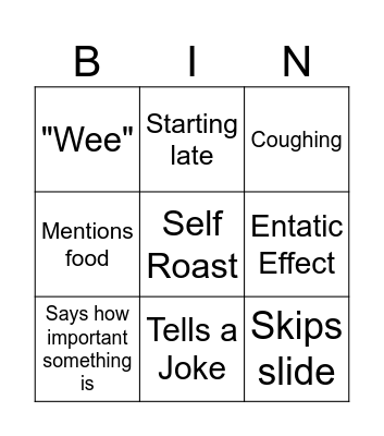 Fallis Bingo Card