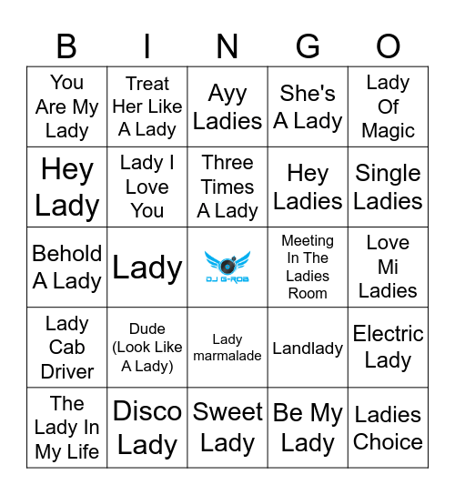 Lady Bingo Card