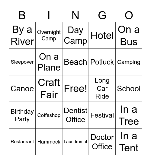 Where do you play LittleTree Games?? Bingo Card