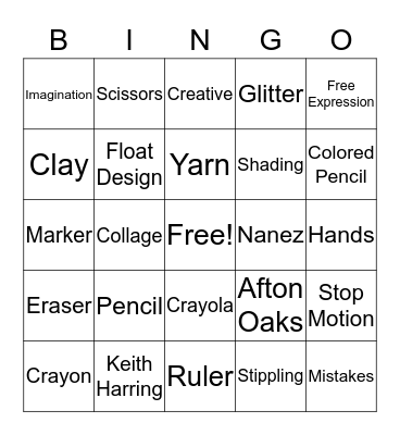 Art Bingo Card