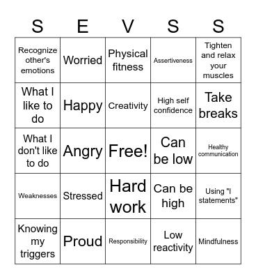 TC Objective Bingo Card