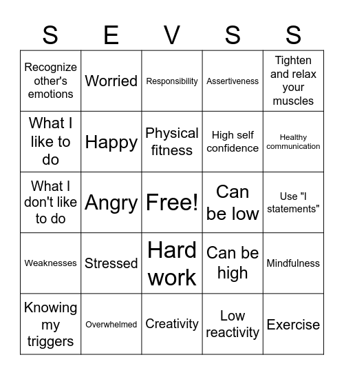 Teen Connect Objective Bingo Card