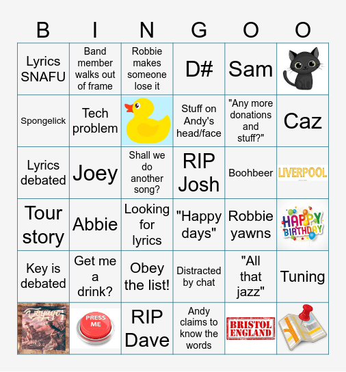 TLJ Stream Bingo Card