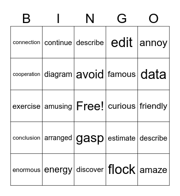 SK Lunch Bunch week 5 Bingo Card