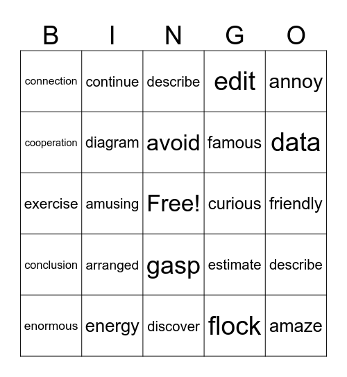 SK Lunch Bunch week 5 Bingo Card