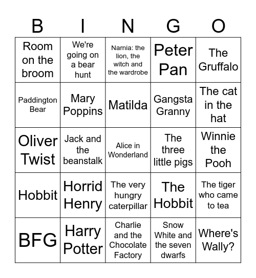 World Book Day Bingo! Bingo Card