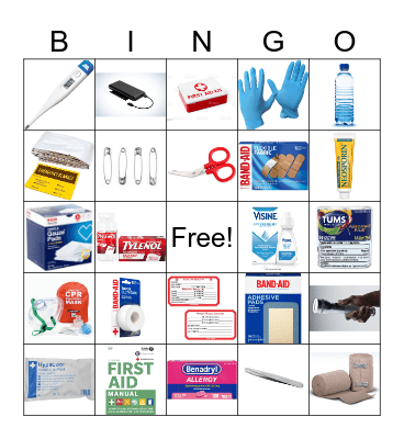 First Aid Supply Bingo Card